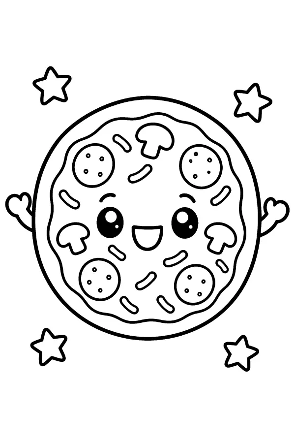 Smiling Round Pizza