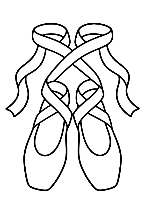 Coloriage de chaussons de danse pour une princesse
