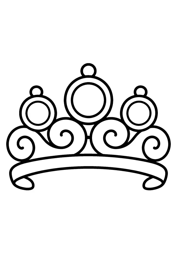 Dessin à colorier d’un diadème de princesse à joyaux