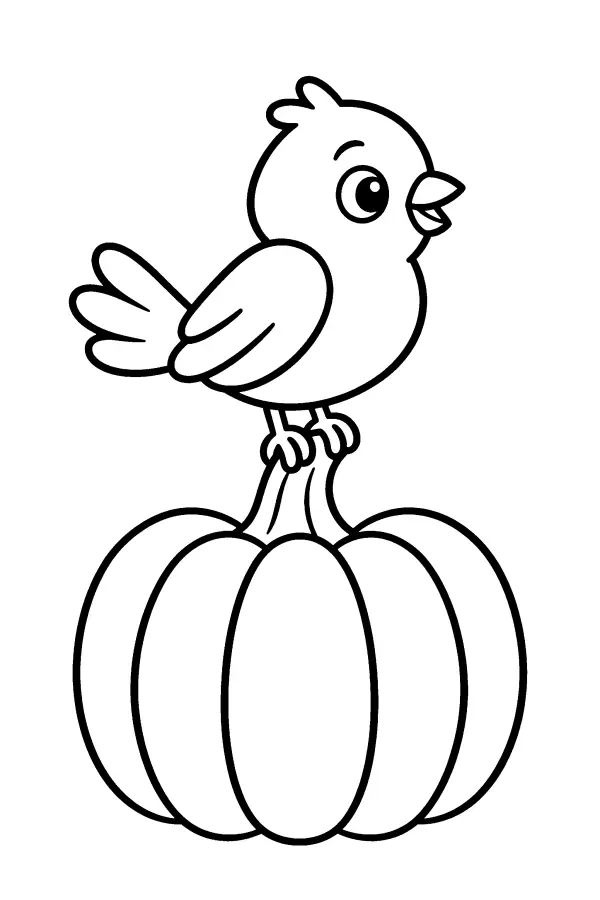 Bird on a Pumpkin