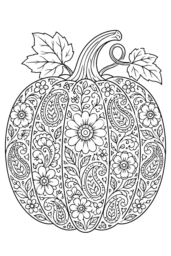 Floral Paisley Pumpkin