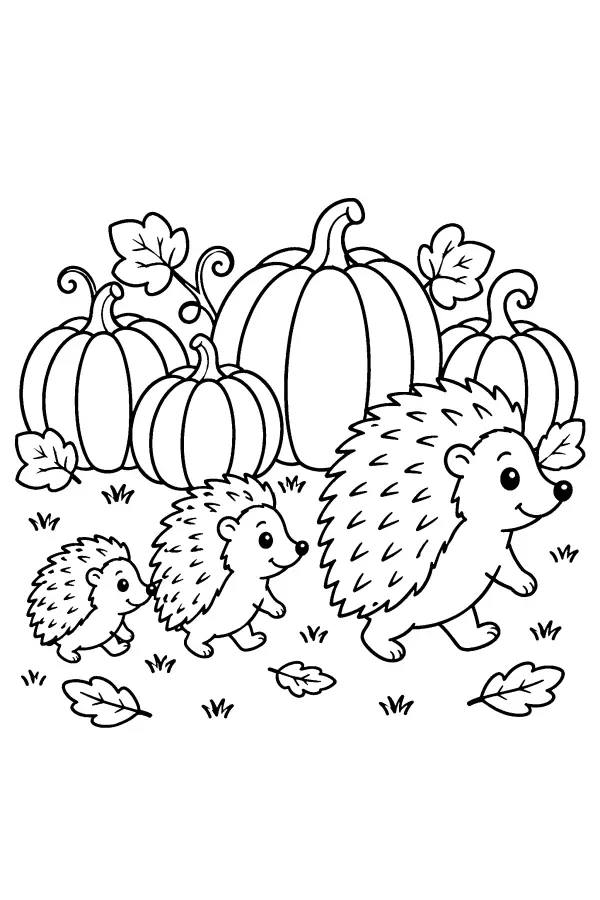 Hedgehog Family Walk