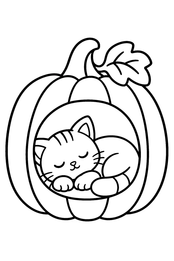 Kitten in a Pumpkin