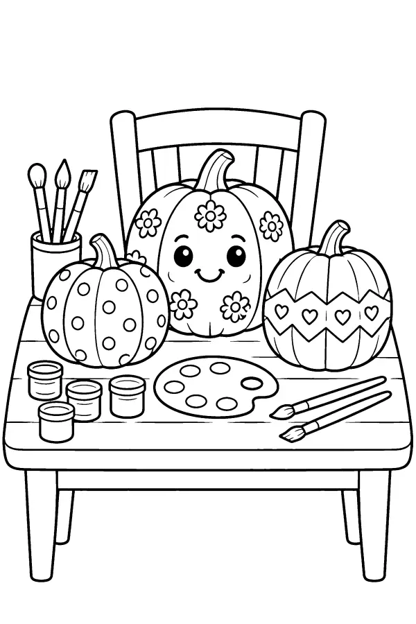 Pumpkin Painting Table