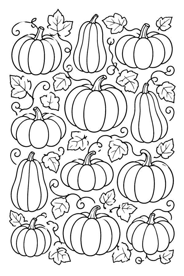 Pumpkins and Vines Pattern