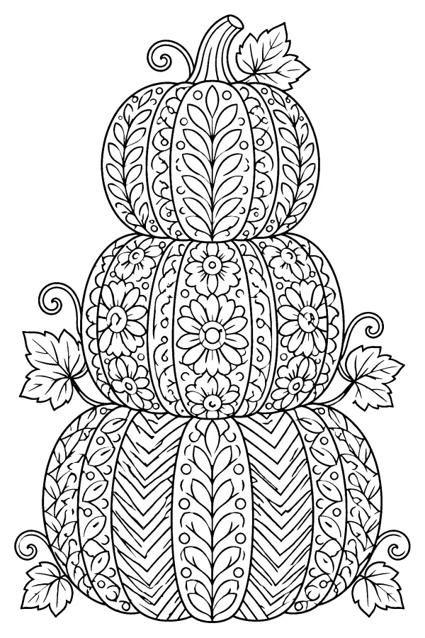Three Patterned Pumpkins