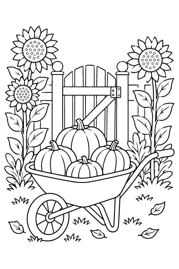 Wheelbarrow of Pumpkins