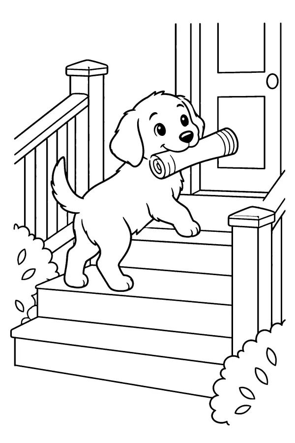 Puppy on the Steps