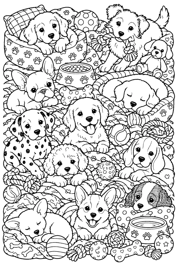 Puppy Toy Pile