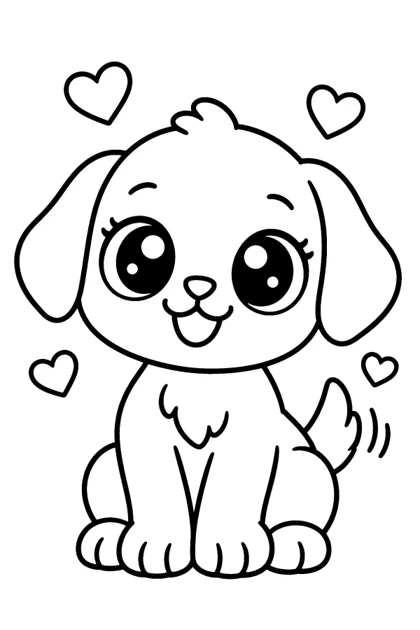 Puppy With Hearts