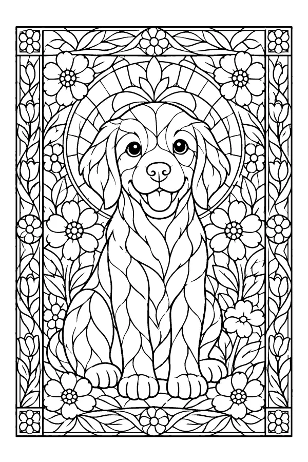 Stained Glass Puppy