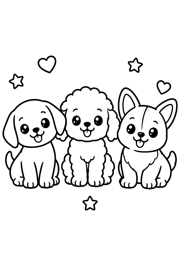 Three Happy Puppies