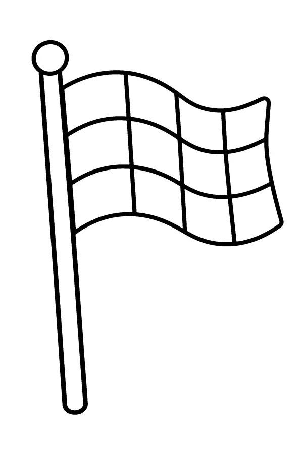 Coloriage facile d’un drapeau à damier de course