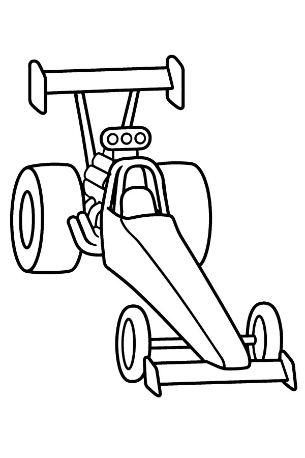Dessin à colorier d’un dragster voiture de course