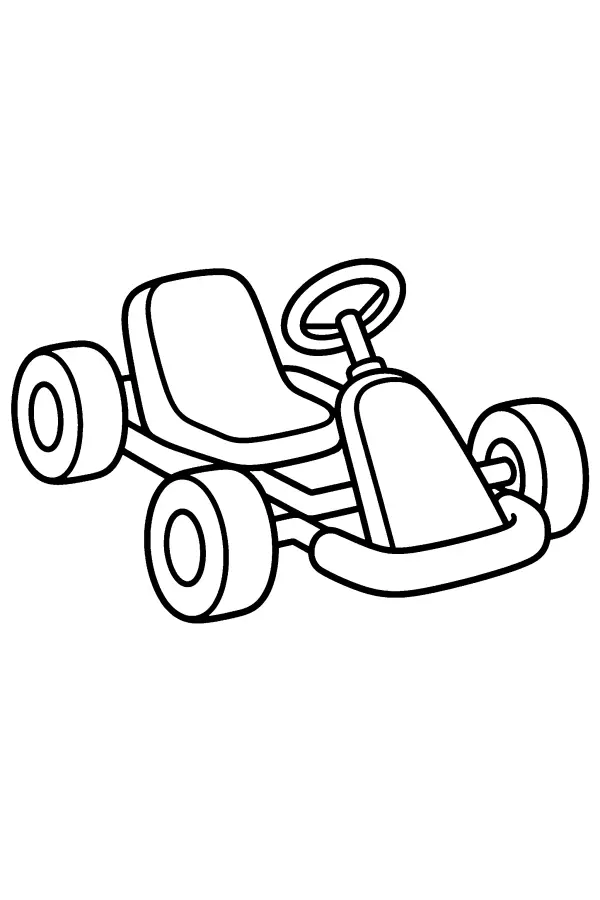 Coloriage facile d’un kart voiture de course