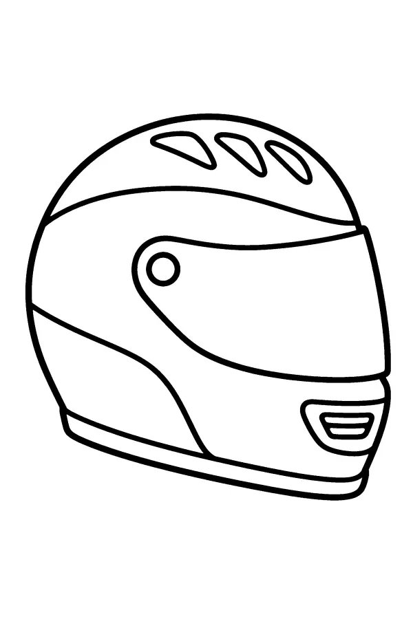 Dessin à colorier d’un casque de voiture de course