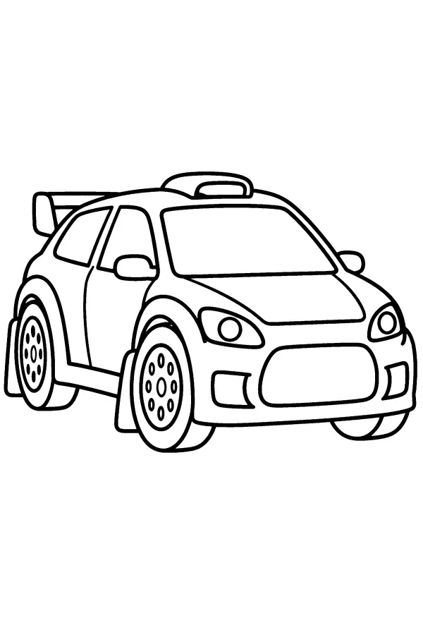 Coloriage d’une voiture de course de type rallye