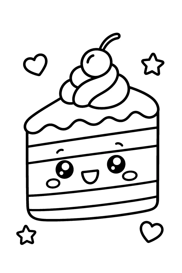 Dessin à colorier d’un gâteau arc-en-ciel