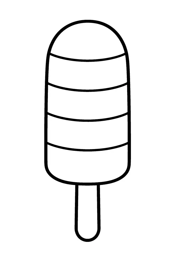 Coloriage d’une glace à l’eau rayée arc-en-ciel