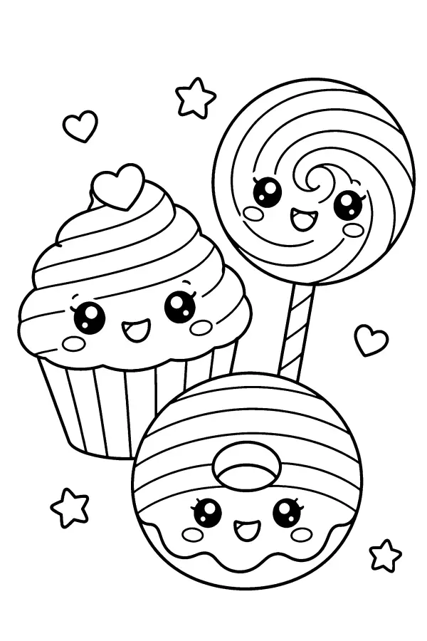 Coloriage de gâteaux aux couleurs de l’arc-en-ciel