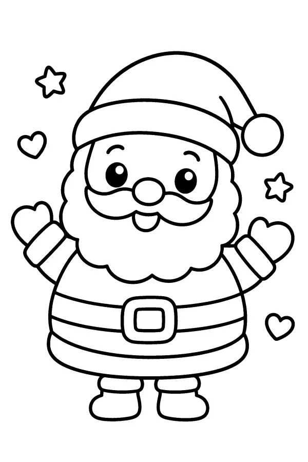 Cheerful Round Santa