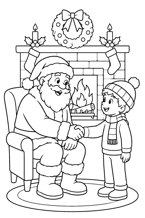 Santa And Child Greeting