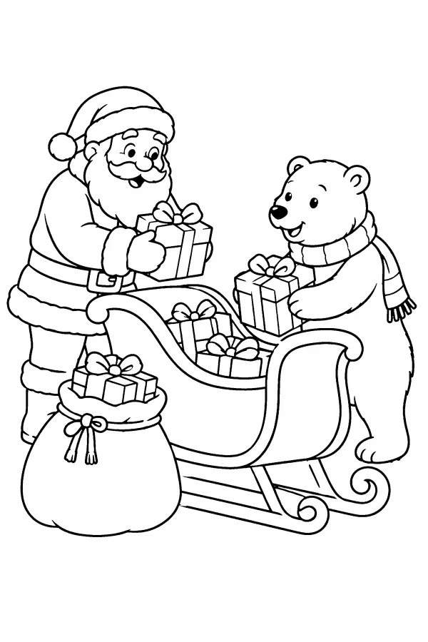 Santa And Polar Bear