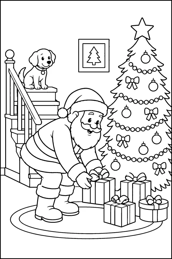 Santa And Puppy