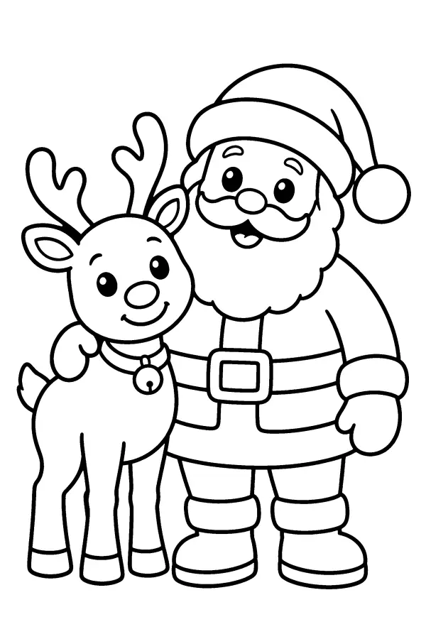 Santa And Reindeer