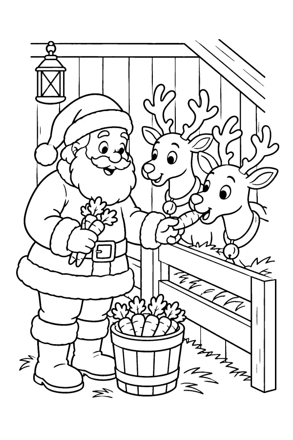 Santa Feeds Reindeer