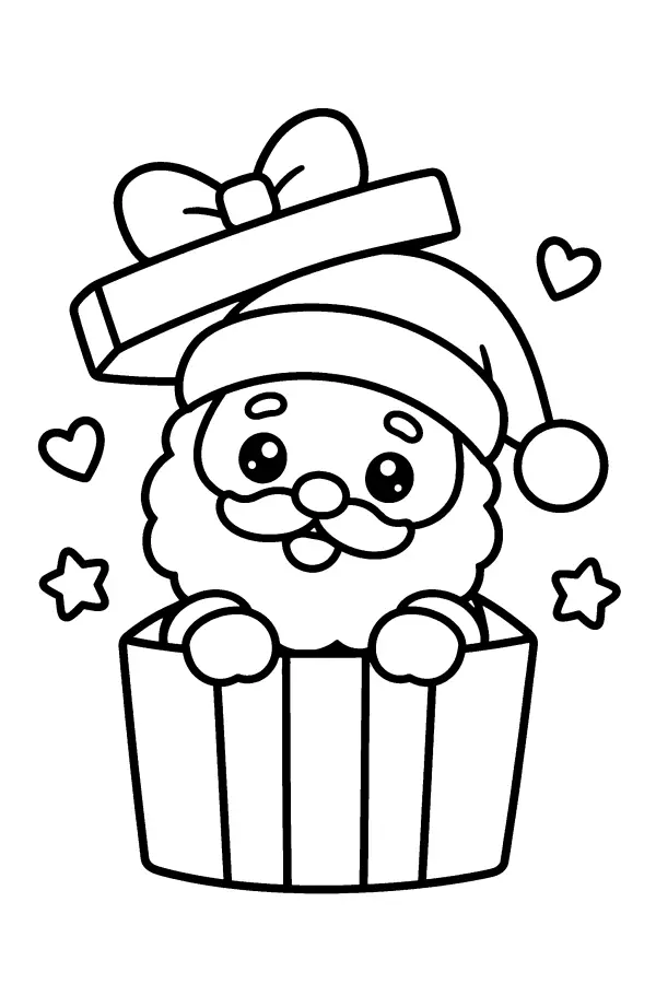 Santa In A Gift Box