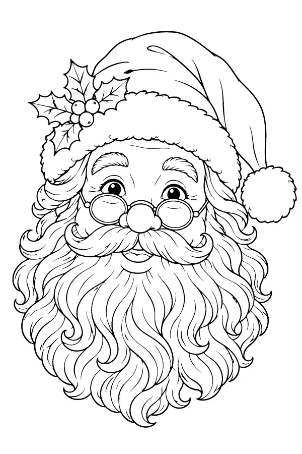 Santa With Holly Hat