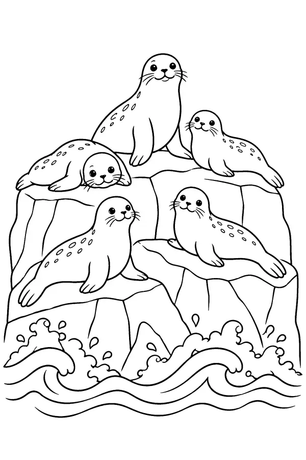 Seals On The Rocks