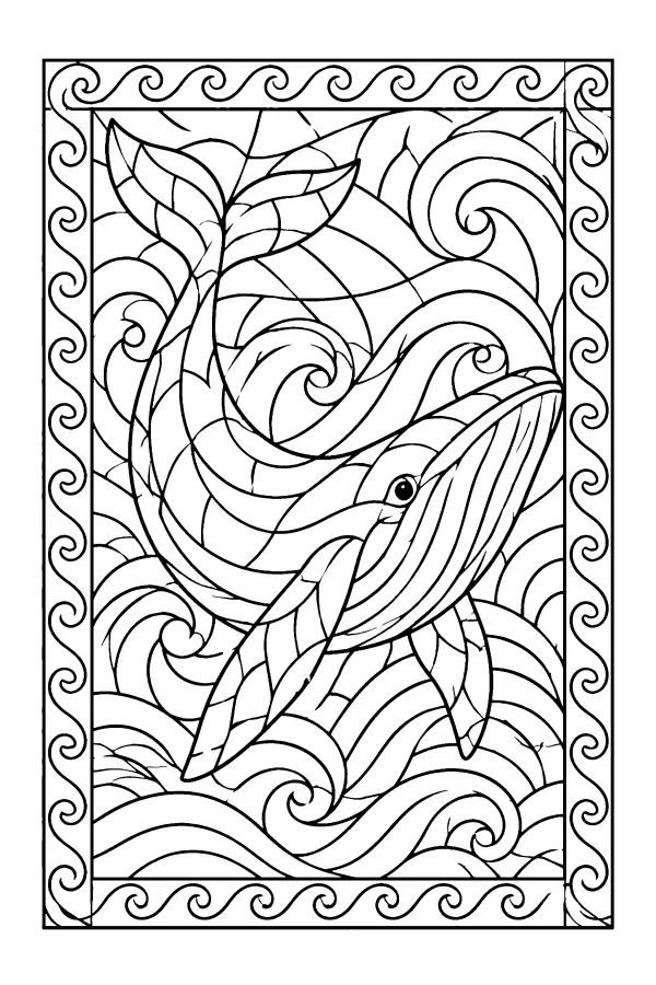 Stained Glass Whale