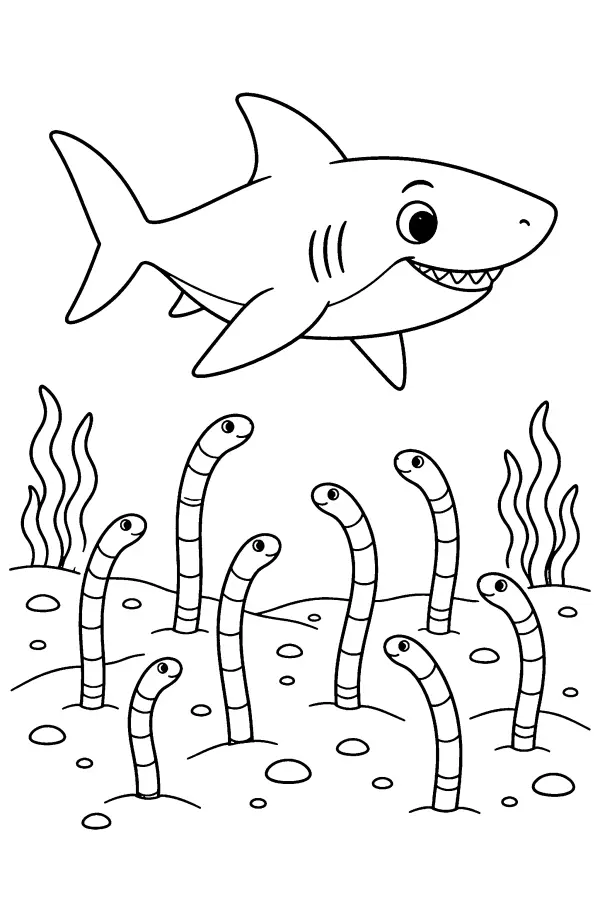 Shark Above Eels