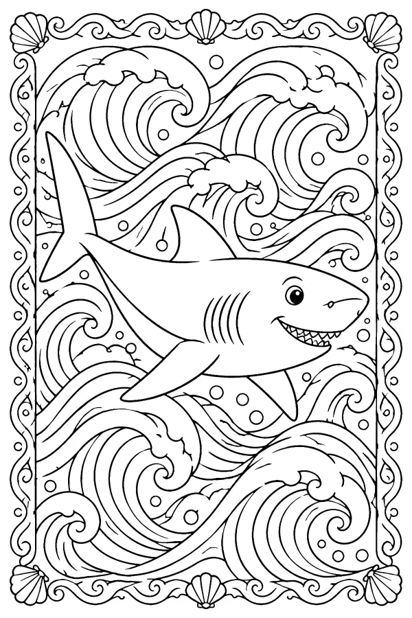 Shark Wave Border