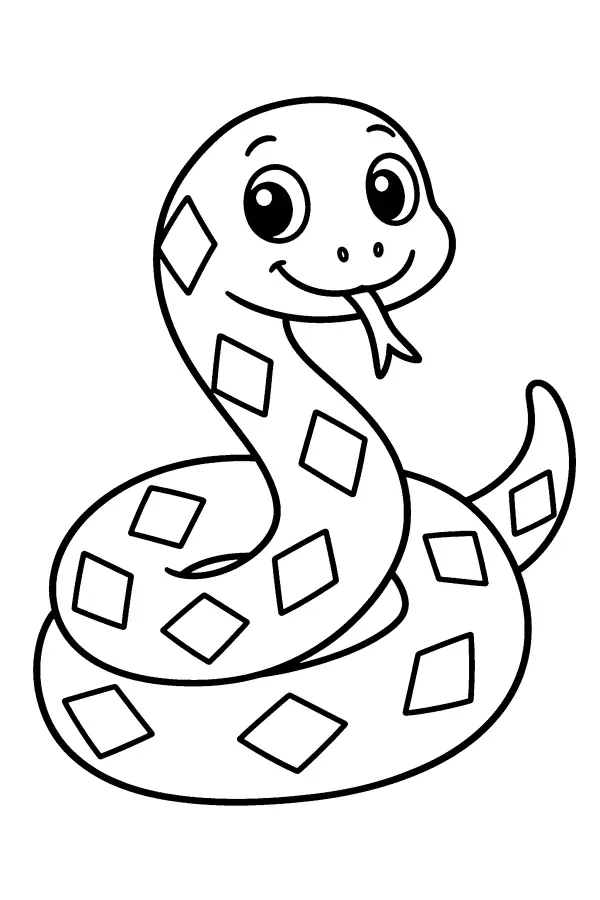 Curled Diamond Snake