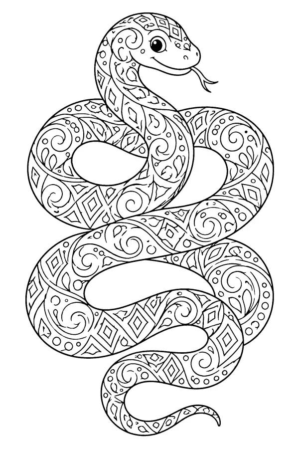 Patterned Coiled Serpent