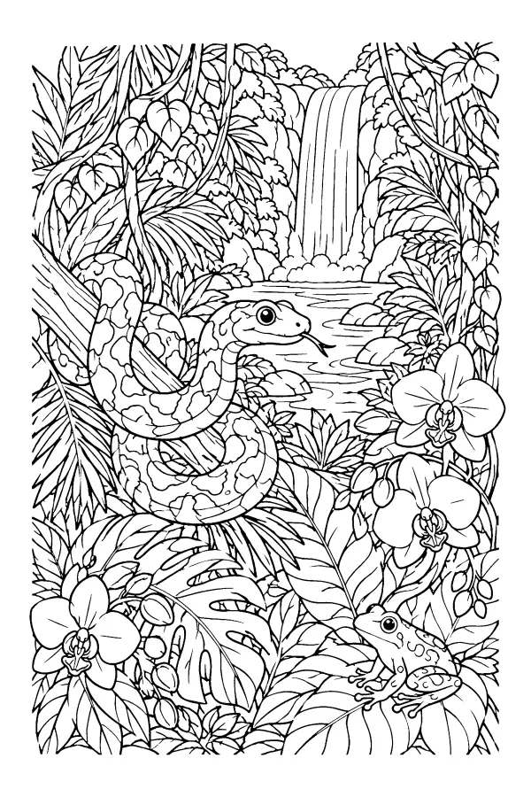 Rainforest Waterfall Snake