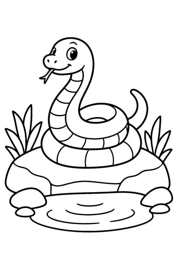 Snake On Rock