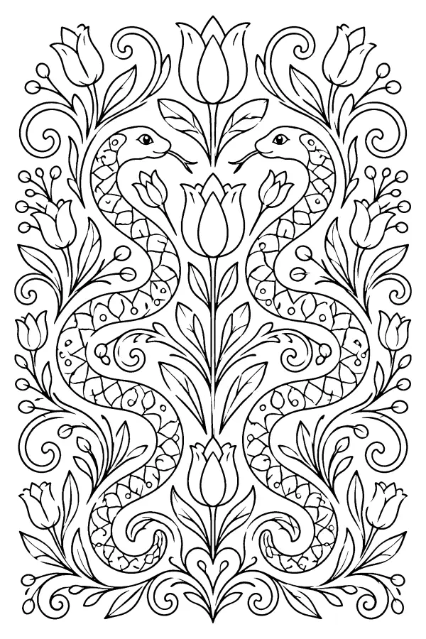 Twin Tulip Serpents