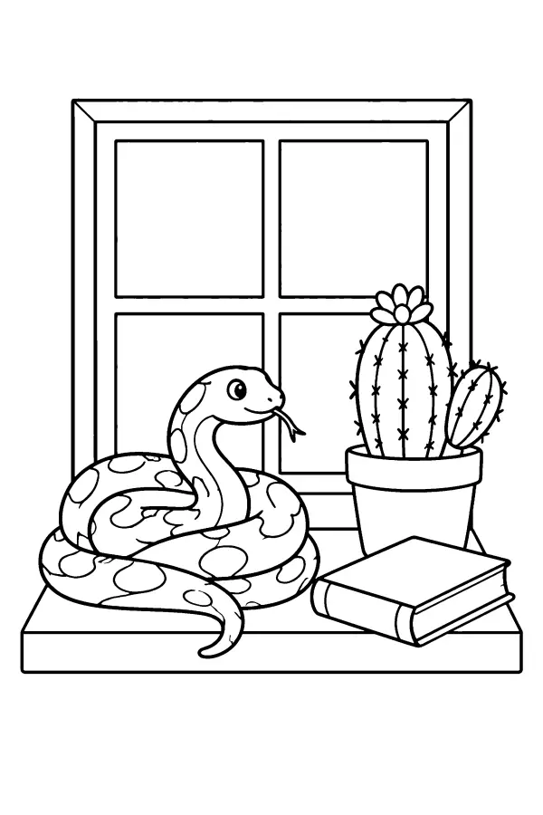 Windowsill Snake Still Life