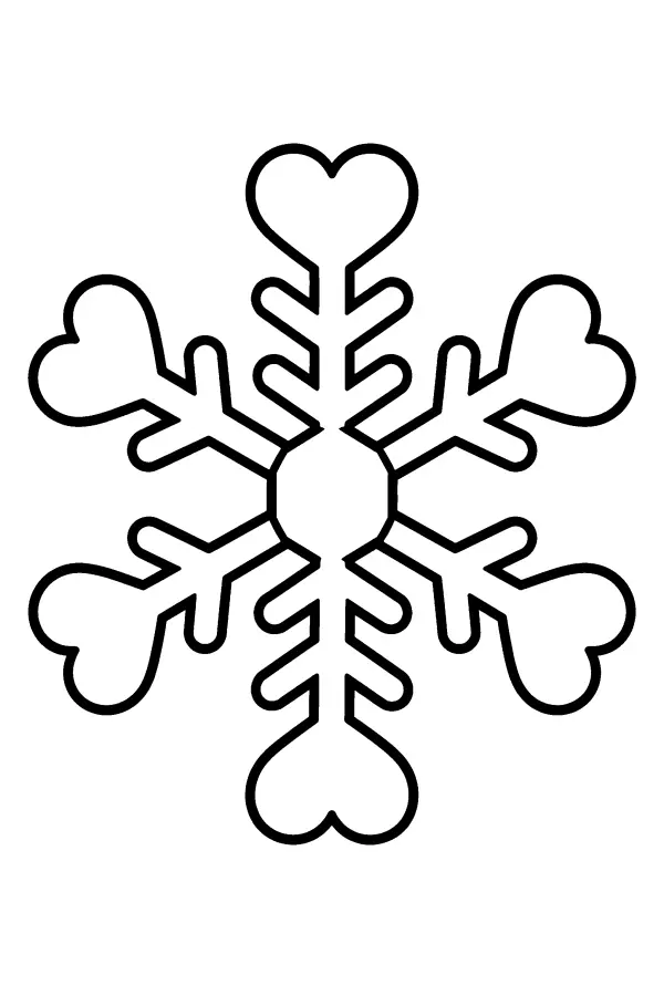 Heart-Tipped Snowflake
