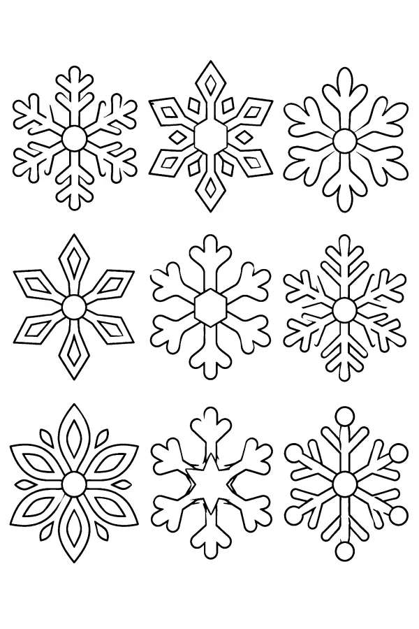 Nine Snowflake Designs
