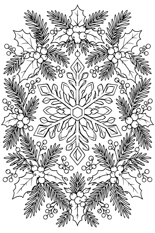 Pine Holly Snowflake