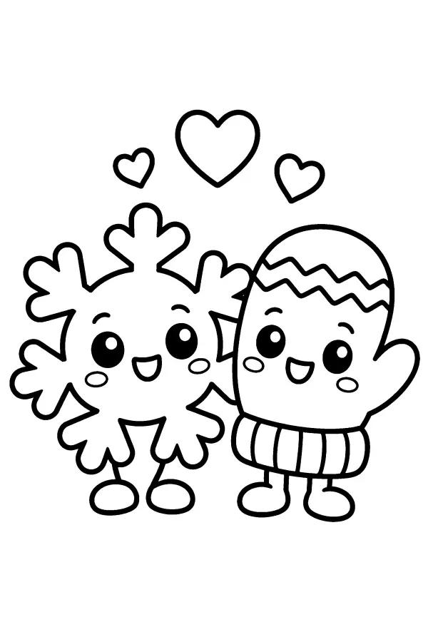 Snowflake And Mitten Friends