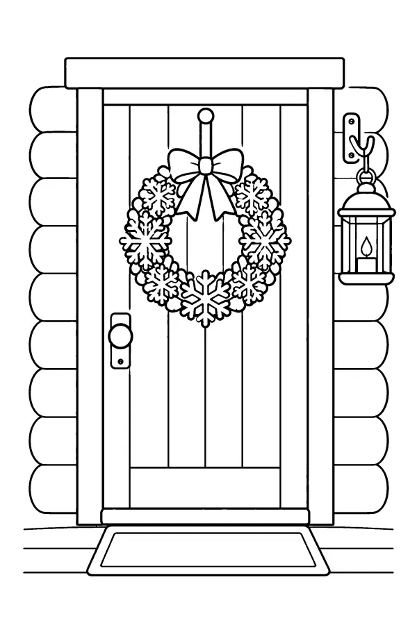Snowflake Wreath Door