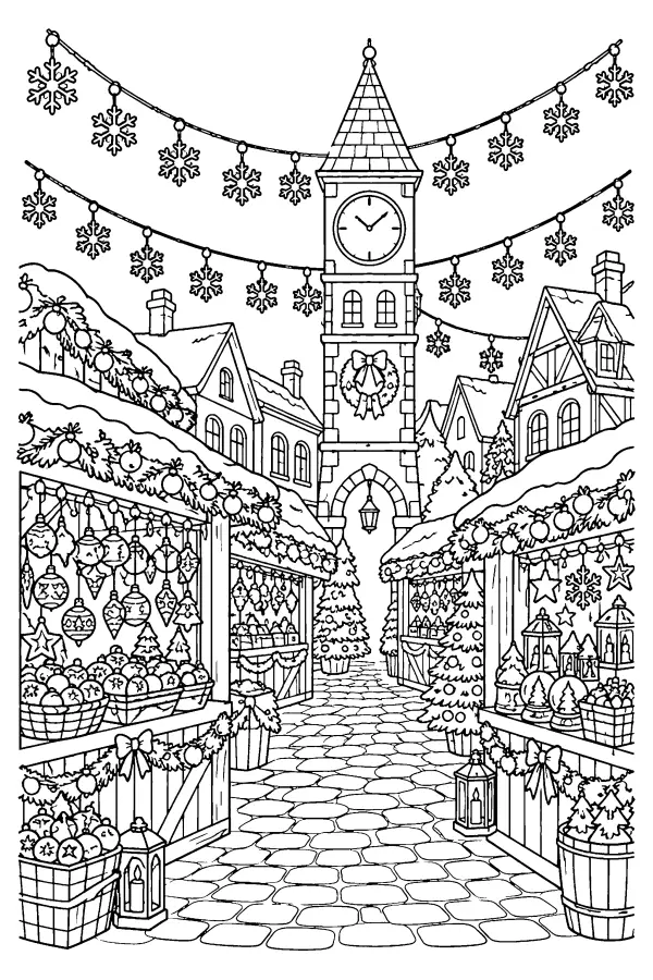 Winter Market Clocktower