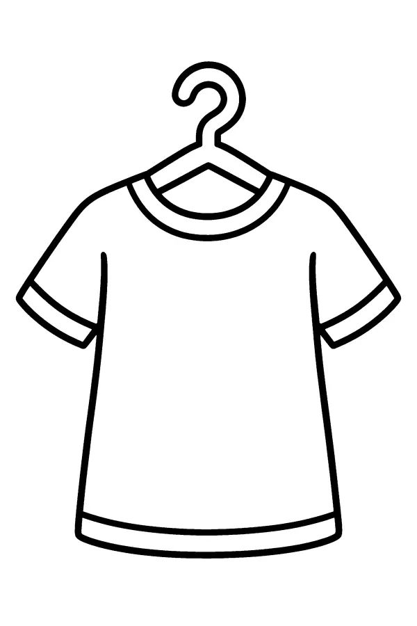 Coloriage d’un maillot de foot sur un cintre