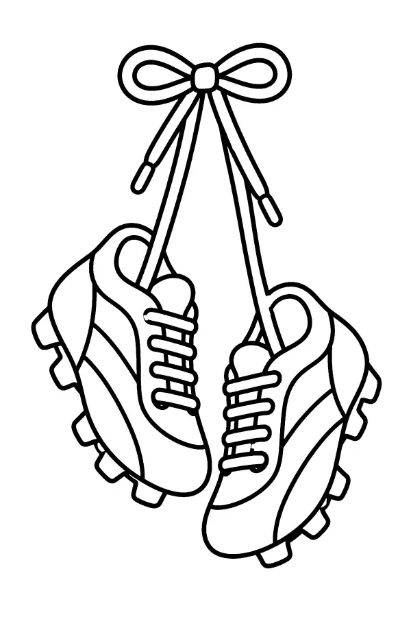 Dessin à colorier de crampons de foot accrochés